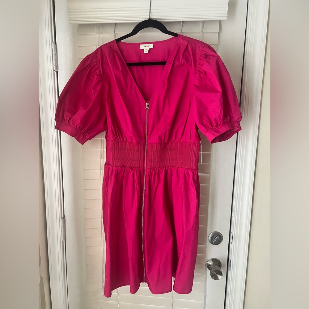 Hot Pink with zipper dress